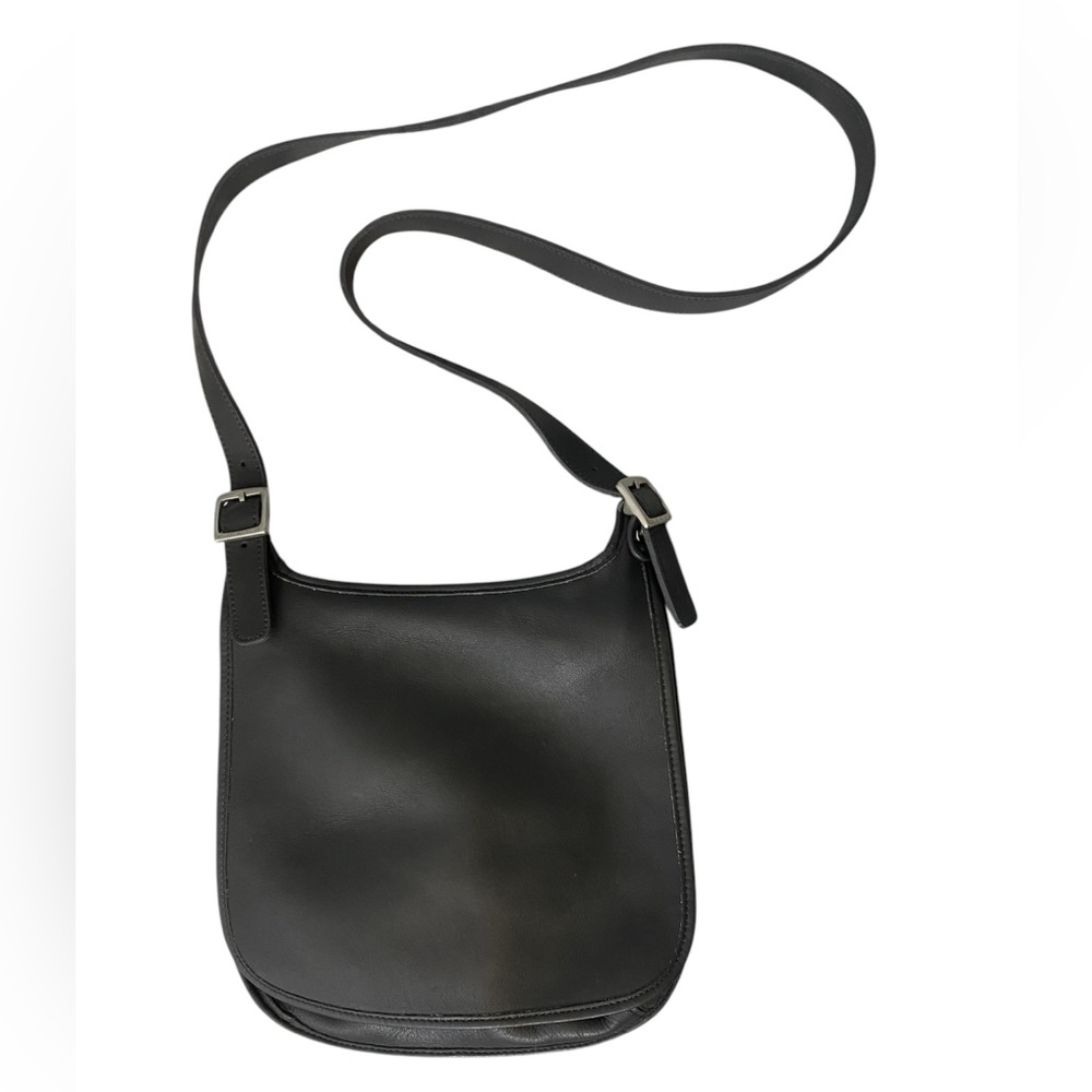 COACH Vintage Small Hippie Leather Black Flap Bag